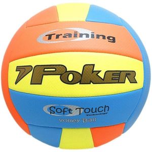 Bola Poker Oficial Vôlei Training Neon Azul Amarelo Laranja