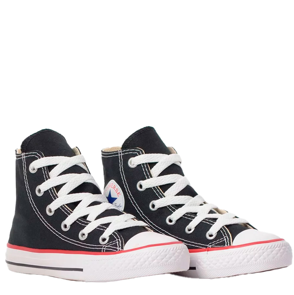 Tênis Converse All Star Chuck Taylor Preto Vermelho Infantil - Lojas Sanglar