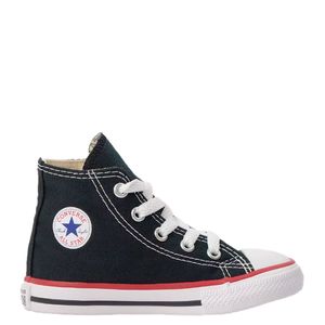 Tênis Converse All Star Chuck Taylor Cano Alto Infantil Preto Vermelho