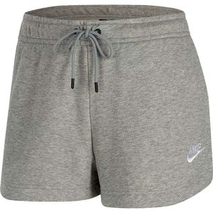 Bermuda Nike Essential Moletom Feminina Cinza Branco