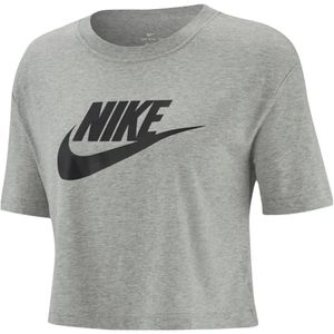 Camiseta Cropped Nike Essential Icon Futura Cinza