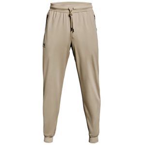 CALÇA UA SPORT TRICOT BEGE/PTO