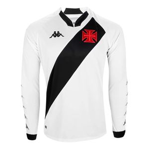 Camisa Oficial Vasco II 22/23 S/N° Manga Longa Masculina Branco Preto