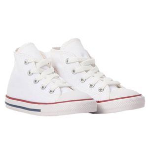 Tênis Converse All Star Chuck Taylor Hi Cano Alto Infantil Branco Vermelho