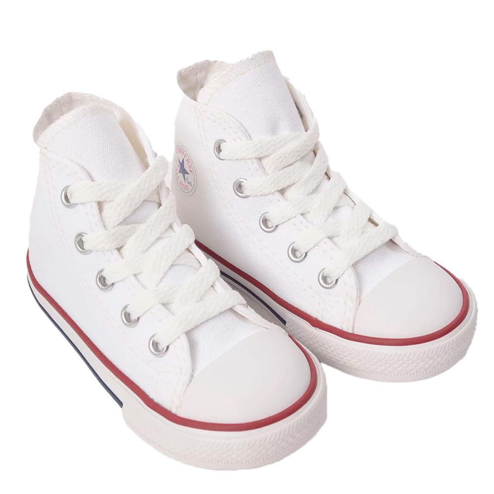 All star cano alto best sale branco infantil