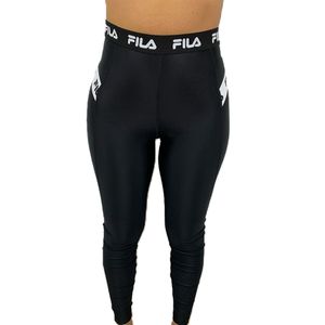 Calça Legging Fila Double Elastic Feminina Preto Branco