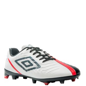 Chuteira Umbro Fifty IV Campo Masculina Branco Preto Vermelho