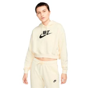 Casaco Nike Sportswear Club Fleece Crop Feminino Bege Preto