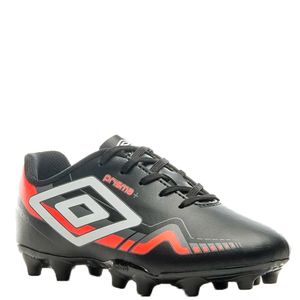 Chuteira Umbro Campo Prisma+ Infantil Preto Vermelho