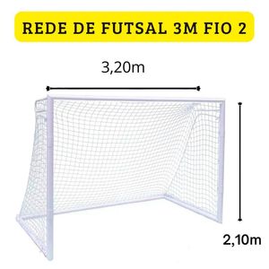 Rede de Futsal Fabio Sport 3,20 x 2,10 M Fio 2mm Nylon