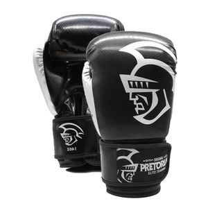 Luva De Boxe Pretorian Muay Thai Elite Training Preto Prata