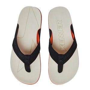 Chinelo Kenner NK6 Ampass Masculino Branco Preto Laranja