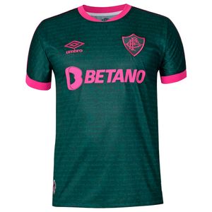 Camisa Oficial Fluminense III Cartola 23/24 Infantil Verde Rosa