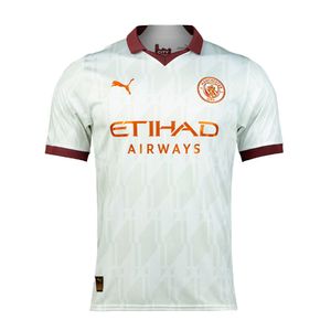 Camisa Oficial Manchester City II 23/24 Masculina Branco Bordô