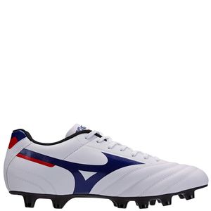 Chuteira Mizuno Morelia Club MD Campo Masculino Branco Azul Vermelho