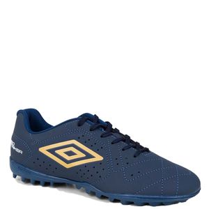 Chuteira Umbro Society Neo Striker Marinho Branco Dourado