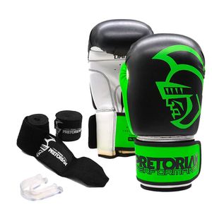 Kit Boxe Muay Thai Pretorian Frist Unissex Preto Verde