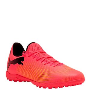 Chuteira Puma Society Future 7 Play Masculina Rosa Amarelo Preto