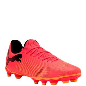 Chuteira Puma Campo Future 7 Play Masculina Rosa Preto Amarelo