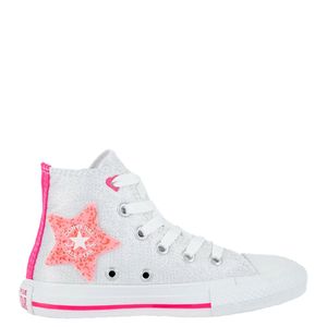 Tênis Converse All Star Chuck Taylor Hi Seasonal Infantil Prata Rosa