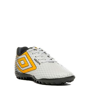 Chuteira Umbro Society Warskin Infantil Branco Amarelo Preto