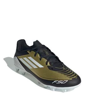 Chuteira Adidas Campo F50 Club Messi Masculina Dourado Preto Branco