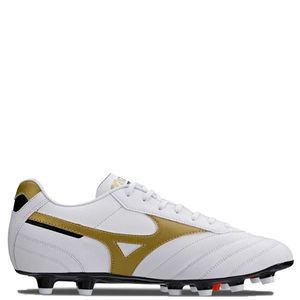 Chuteira Mizuno Campo Morelia Classic MD Masculina Branco Dourado