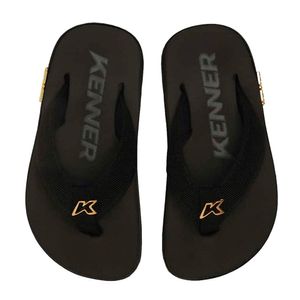 Chinelo Kenner Kivah Infantil Preto Dourado