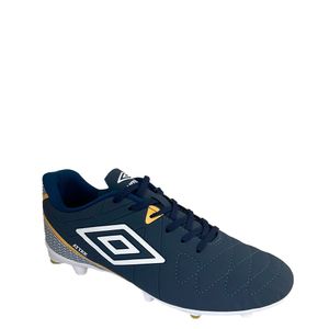 Chuteira Umbro Campo Attak Eternal Masculina Marinho Branco Dourado