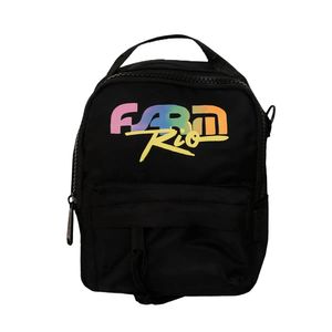 Mini Mochila Farm Borogodó Rio Fantasia Preto Colors