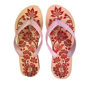 Chinelo Farm Salto Rasteiro Rosa Arara Floral