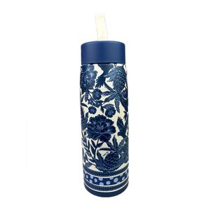 Garrafa Farm Que Sede 750ML Xilo Tropial Azul Branco
