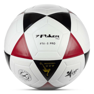 Bola Poker Futevôlei Rio Vulcanizada Branco Preto Vermelho